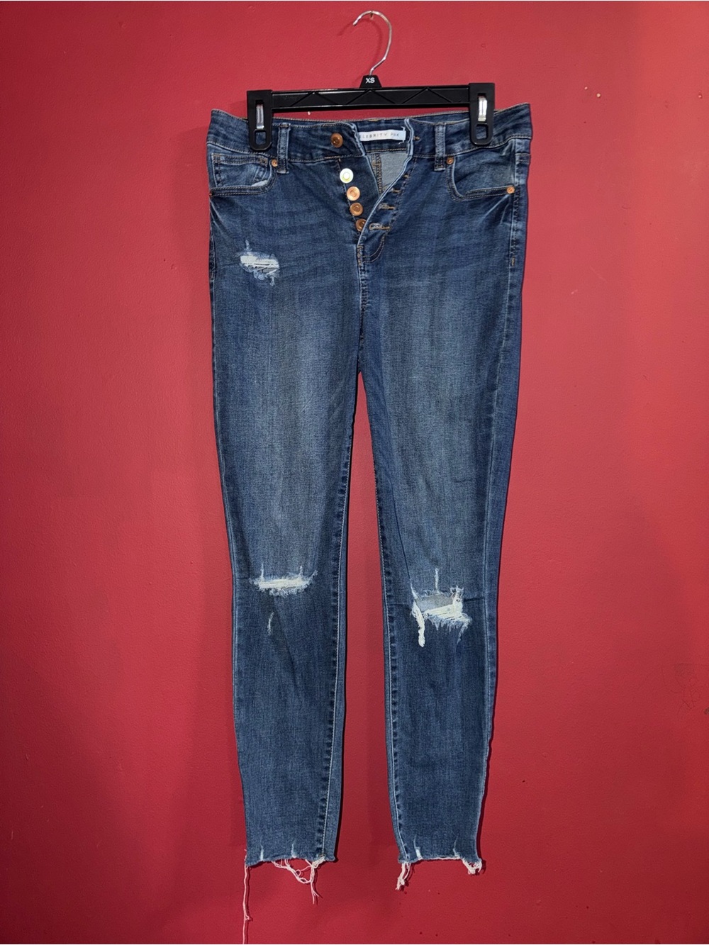Women’s Distressed High-Rise Skinny Jeans - Blue
